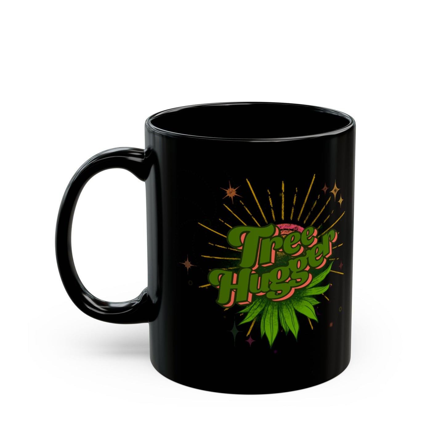 Tree Hugger Black Mug - Eco-Friendly Ceramic Mug