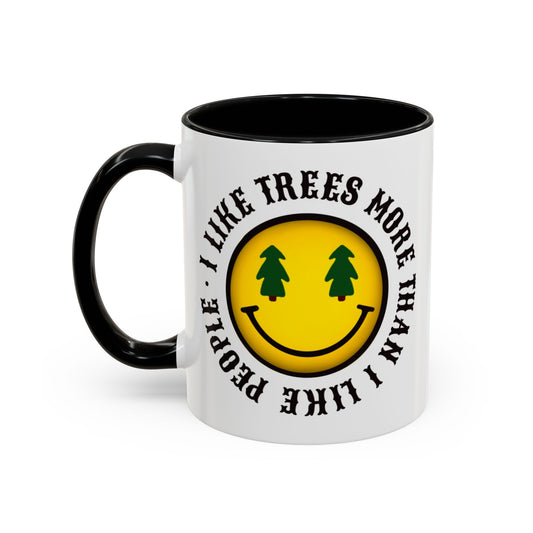 I Like Trees More Than I Like People Accent Coffee Mug (11, 15oz) #1