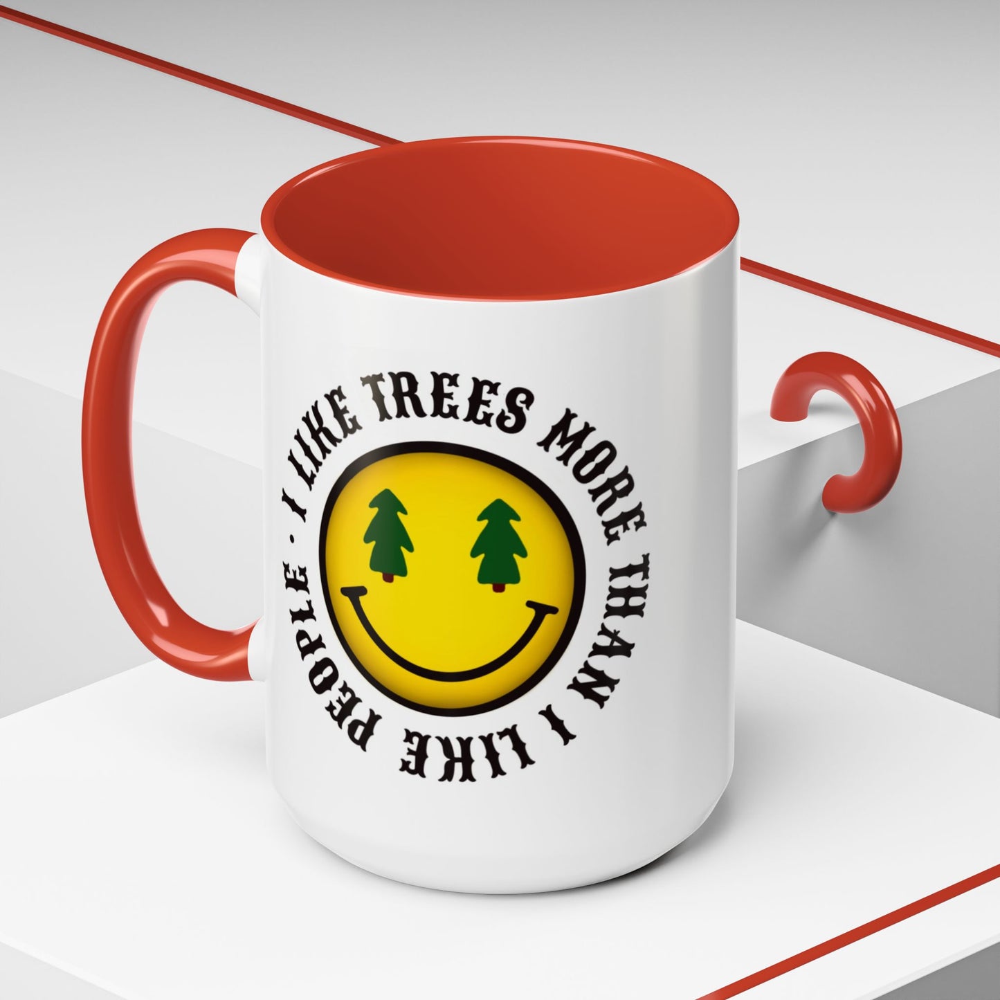 I Like Trees More Than I Like People Accent Coffee Mug (11, 15oz) #1