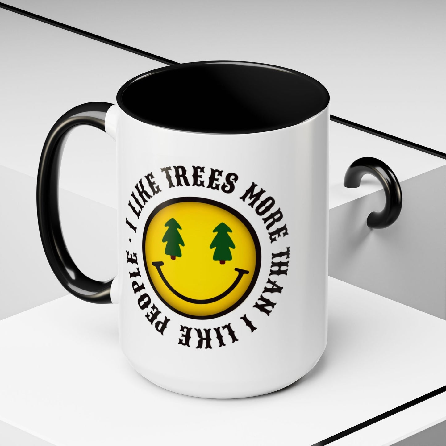 I Like Trees More Than I Like People Accent Coffee Mug (11, 15oz) #1