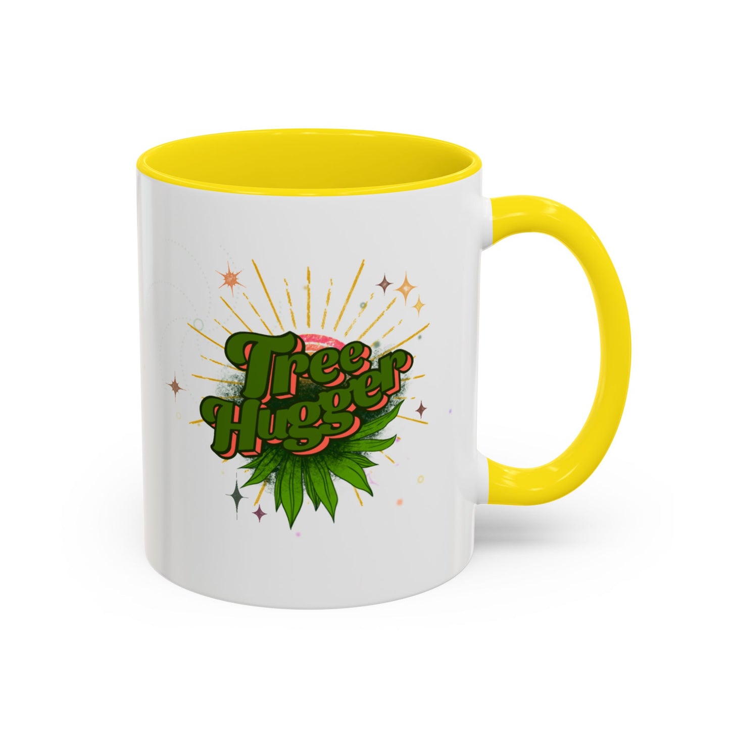 Tree Hugger Accent Coffee Mug - Eco-Friendly Ceramic Mug