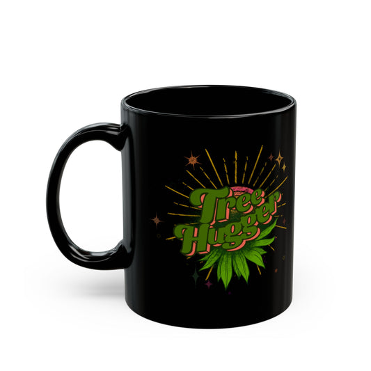 Tree Hugger Black Mug - Eco-Friendly Ceramic Mug