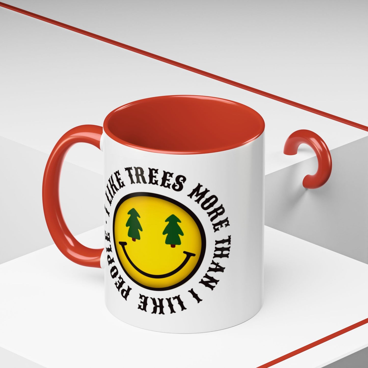 I Like Trees More Than I Like People Accent Coffee Mug (11, 15oz) #1